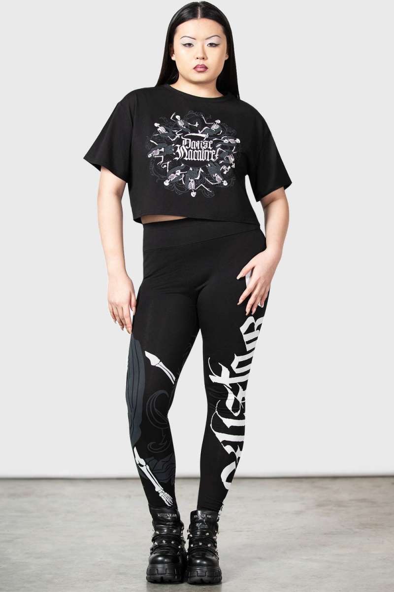 Killstar Danse Macabre Crop Top Negros | 20869-WFGD