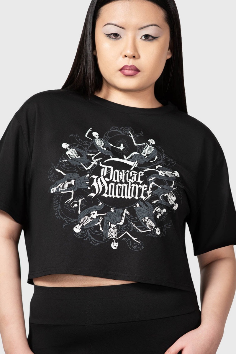Killstar Danse Macabre Crop Top Negros | 20869-WFGD