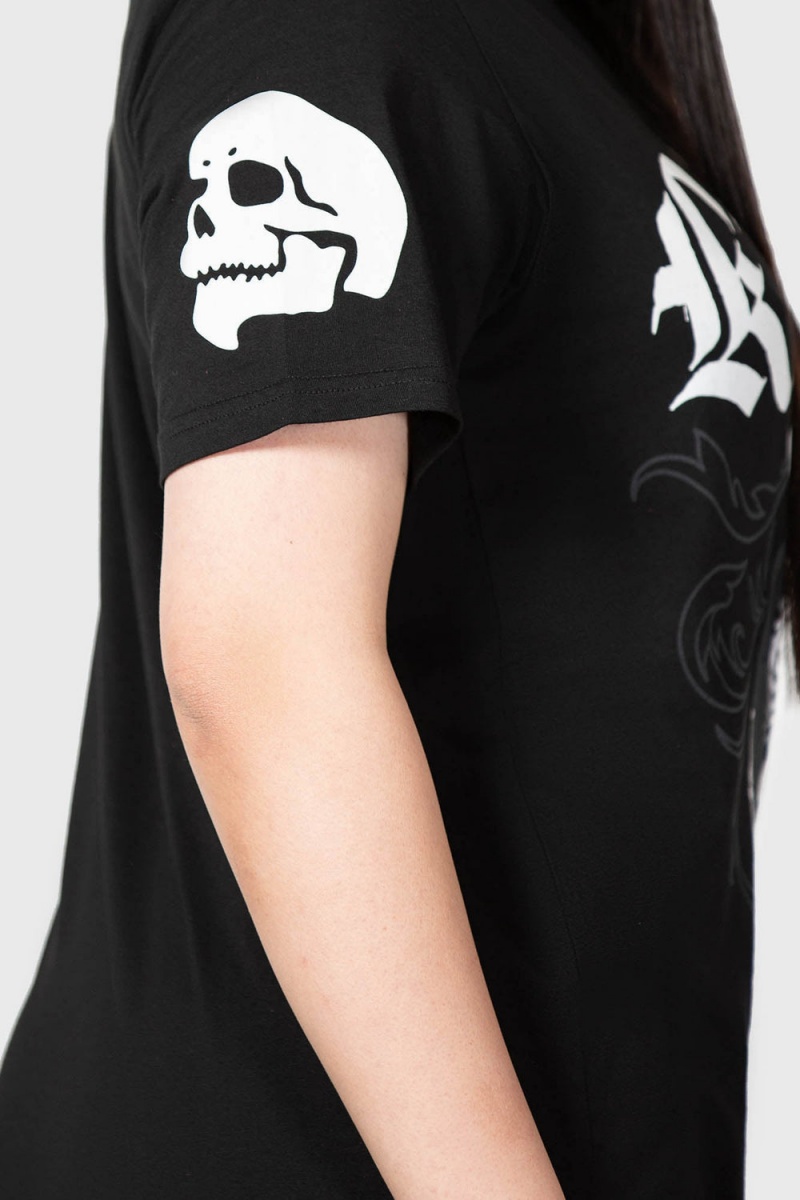 Killstar Danse Macabre T-Shirt Negros | 31528-CLKP