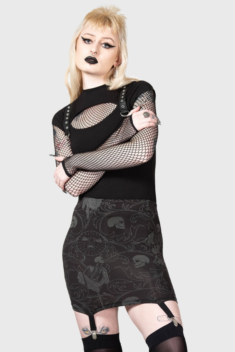 Killstar Danse Mini Skirt Negros | 21873-AQXP