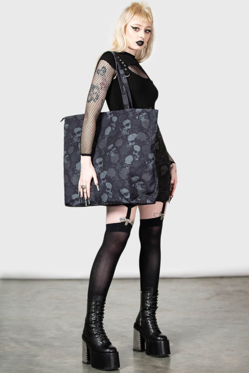 Killstar Dark And Doomed Beach Bag Negros | 05476-AOGX