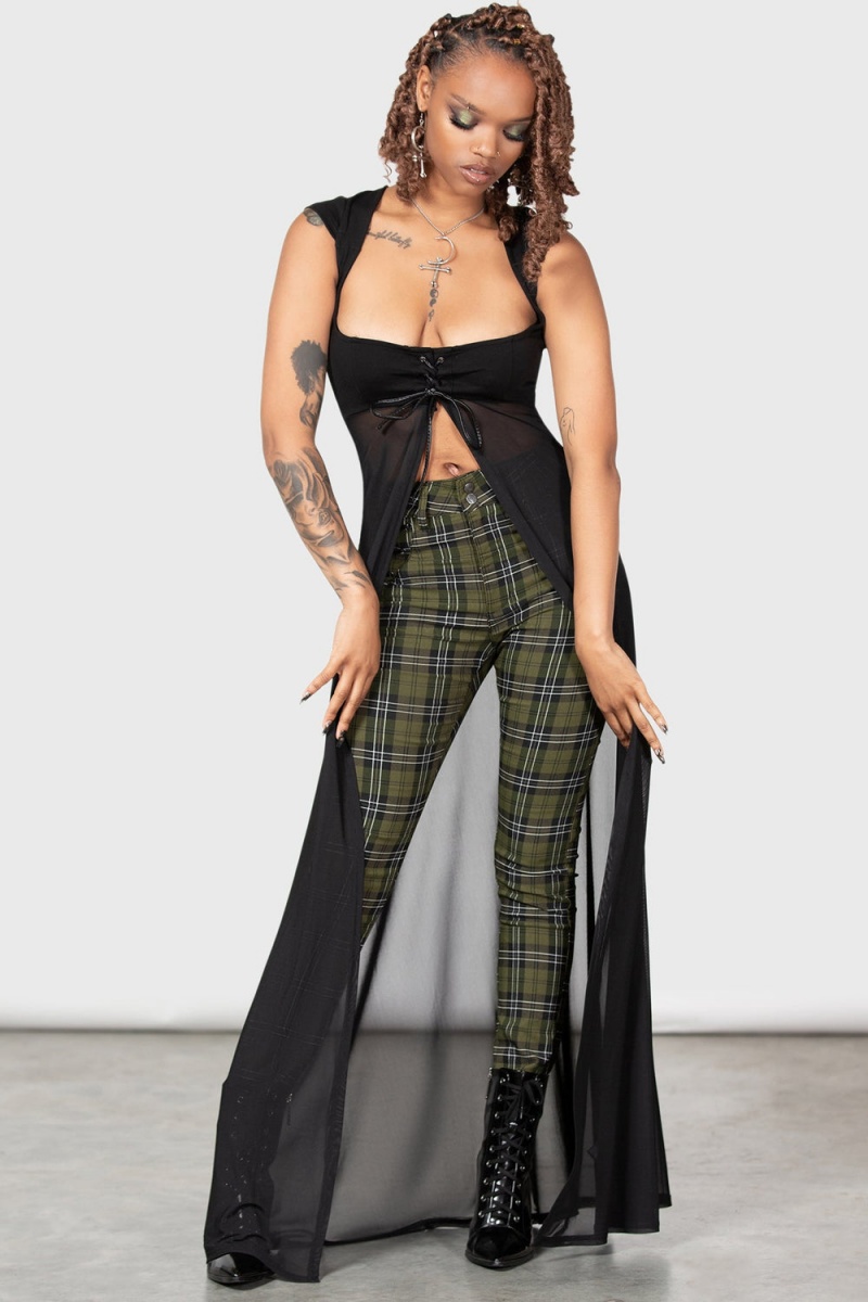 Killstar Dark Canopy Trousers Verdes | 05792-DPJH