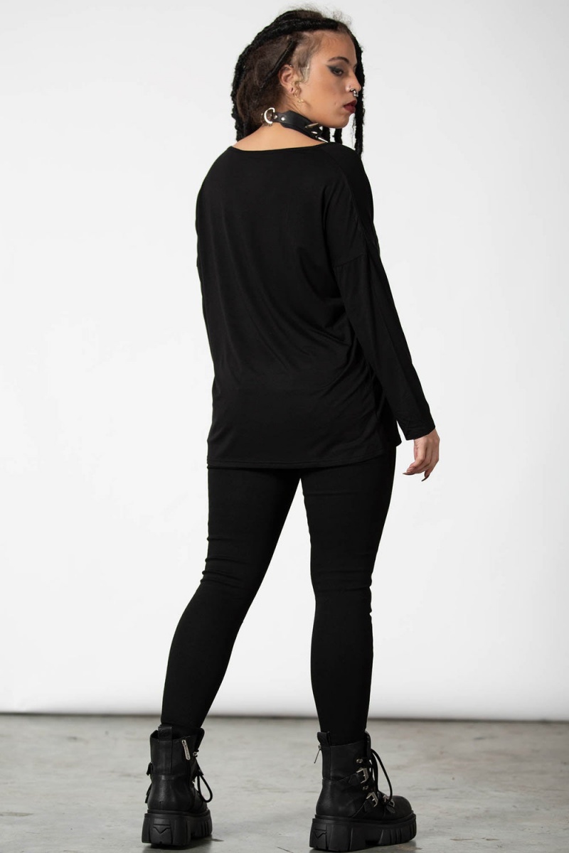 Killstar Dark Forces Boatneck Top Negros | 86527-FOCL