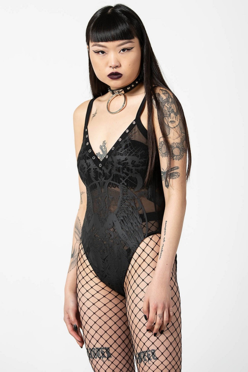 Killstar Dark Forces Bodysuit Negros | 21073-XAJY