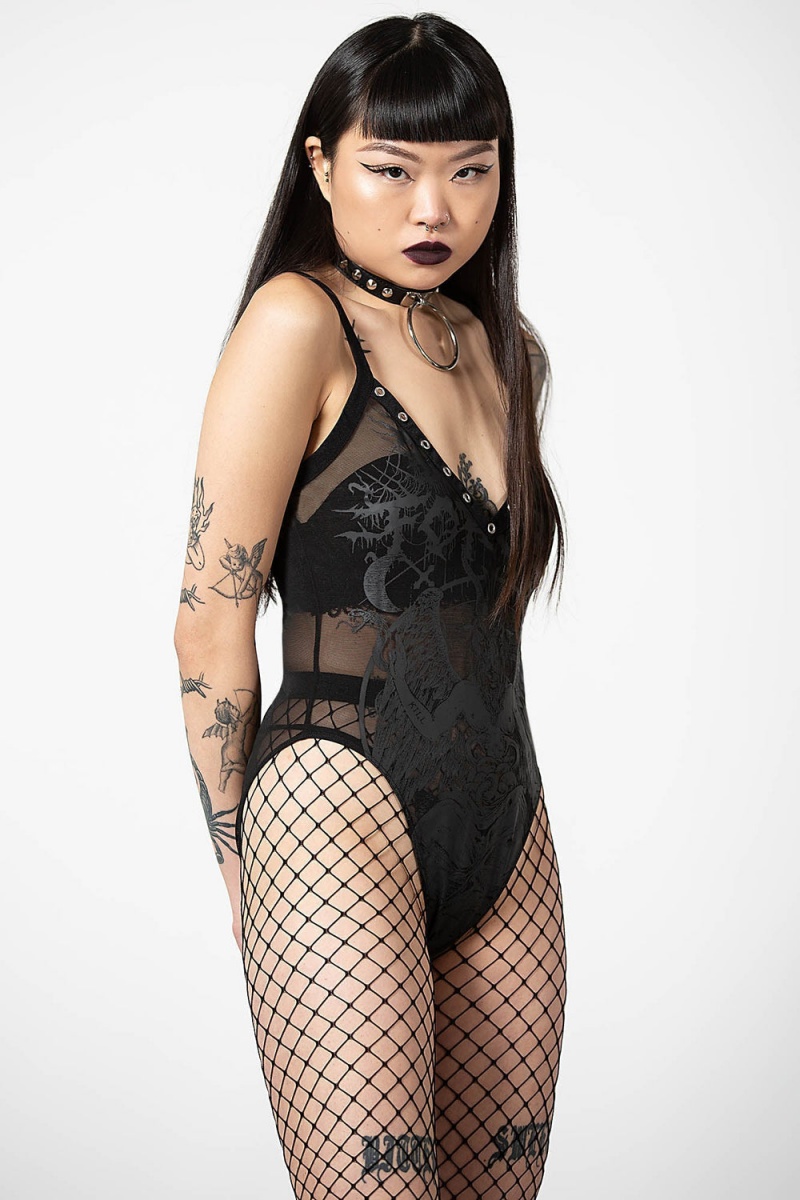 Killstar Dark Forces Bodysuit Negros | 21073-XAJY