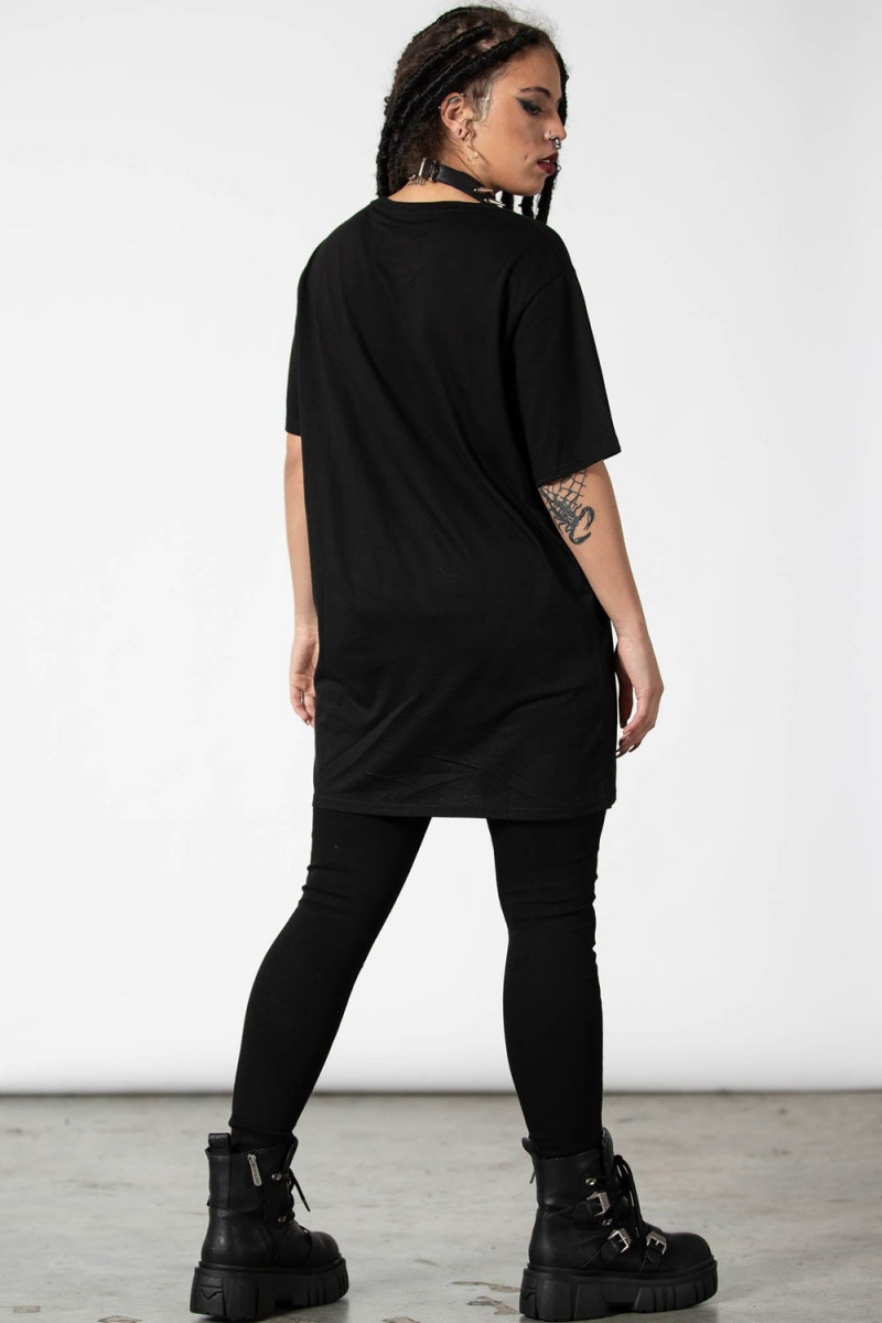 Killstar Dark Forces T-Shirt Negros | 21346-LDNA