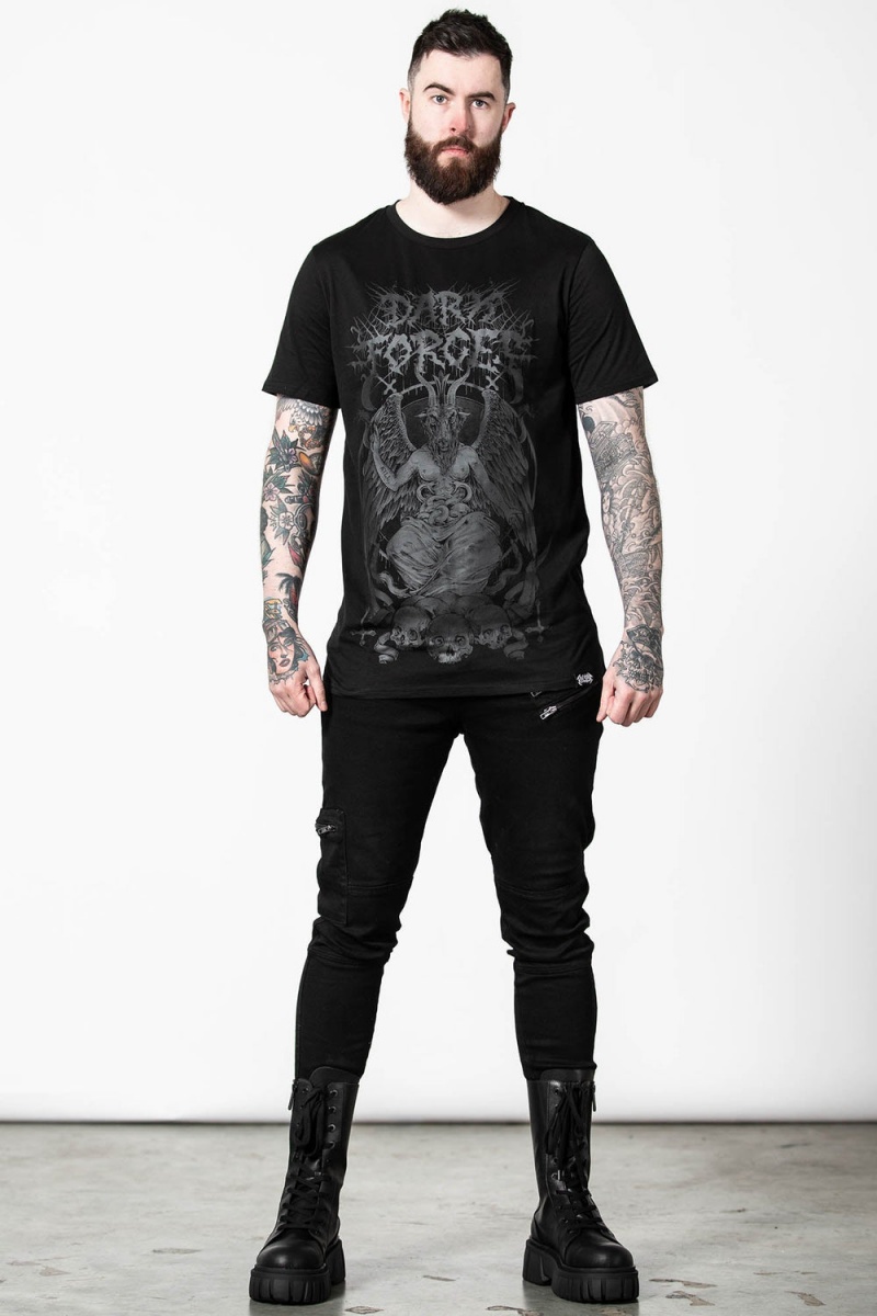 Killstar Dark Forces T-Shirt Negros | 21346-LDNA