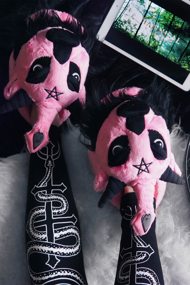 Killstar Dark Lord Slippers [BUBBLEGUM] Rosas | 82713-LVJO