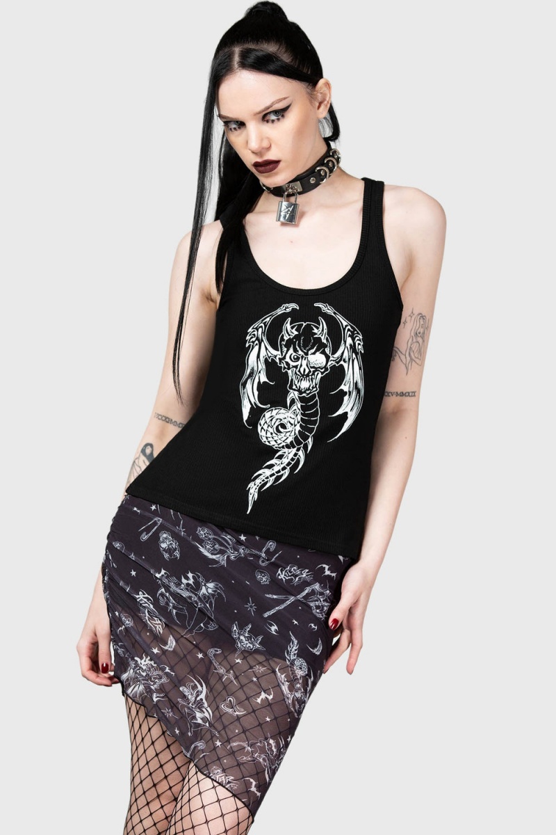 Killstar Dazed Skull Mini Skirt Negros | 89234-DCHA