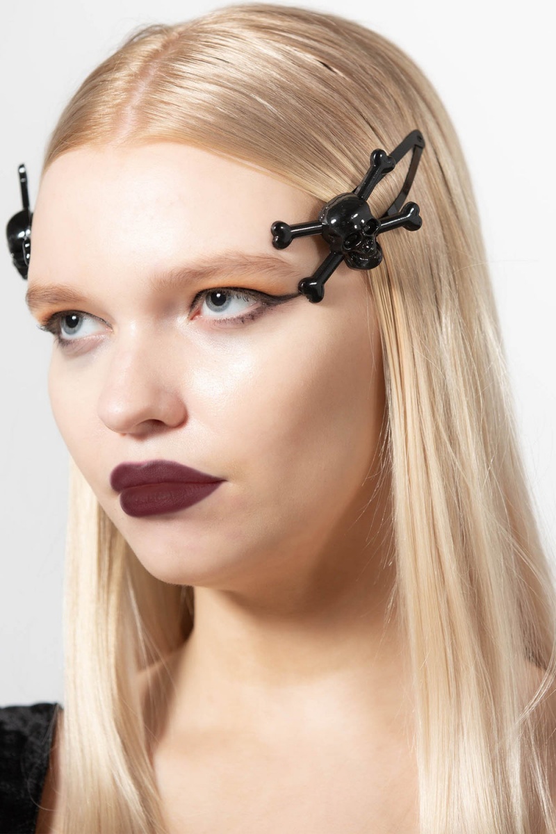 Killstar Dead Pretty Hair Clip Negros | 67201-JSIU