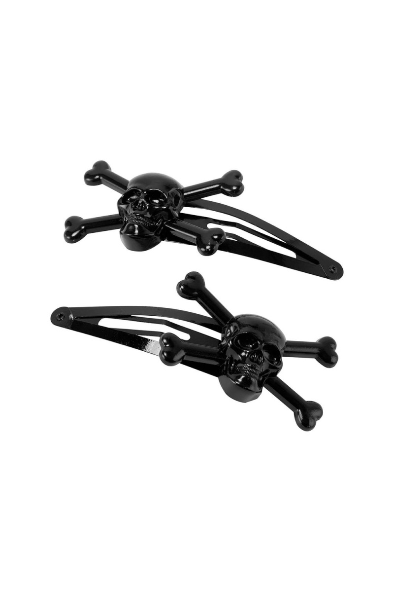 Killstar Dead Pretty Hair Clip Negros | 67201-JSIU