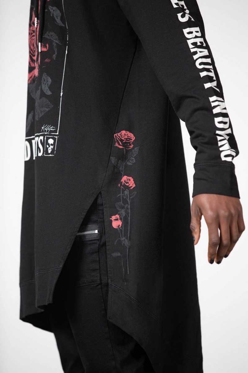 Killstar Dead Rose Hoodie Negros | 18926-MWBJ