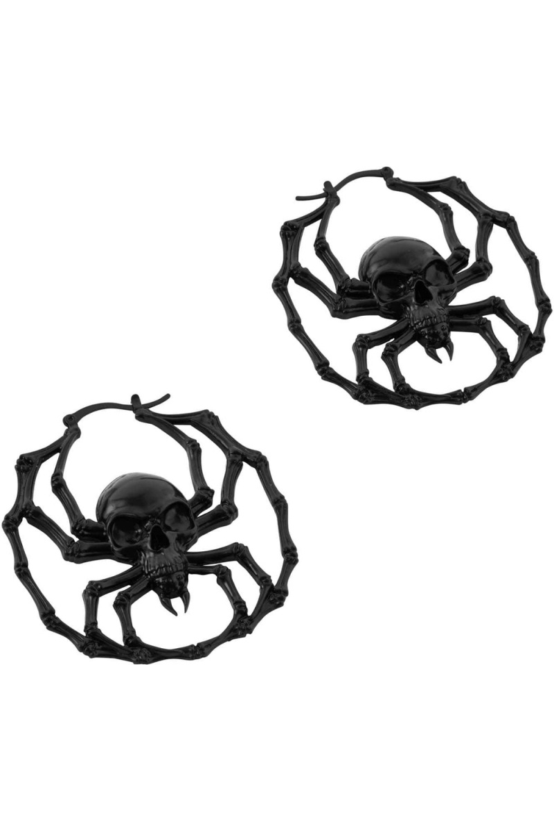 Killstar Deadly Hoop Earrings [B] Negros | 32018-RYWC