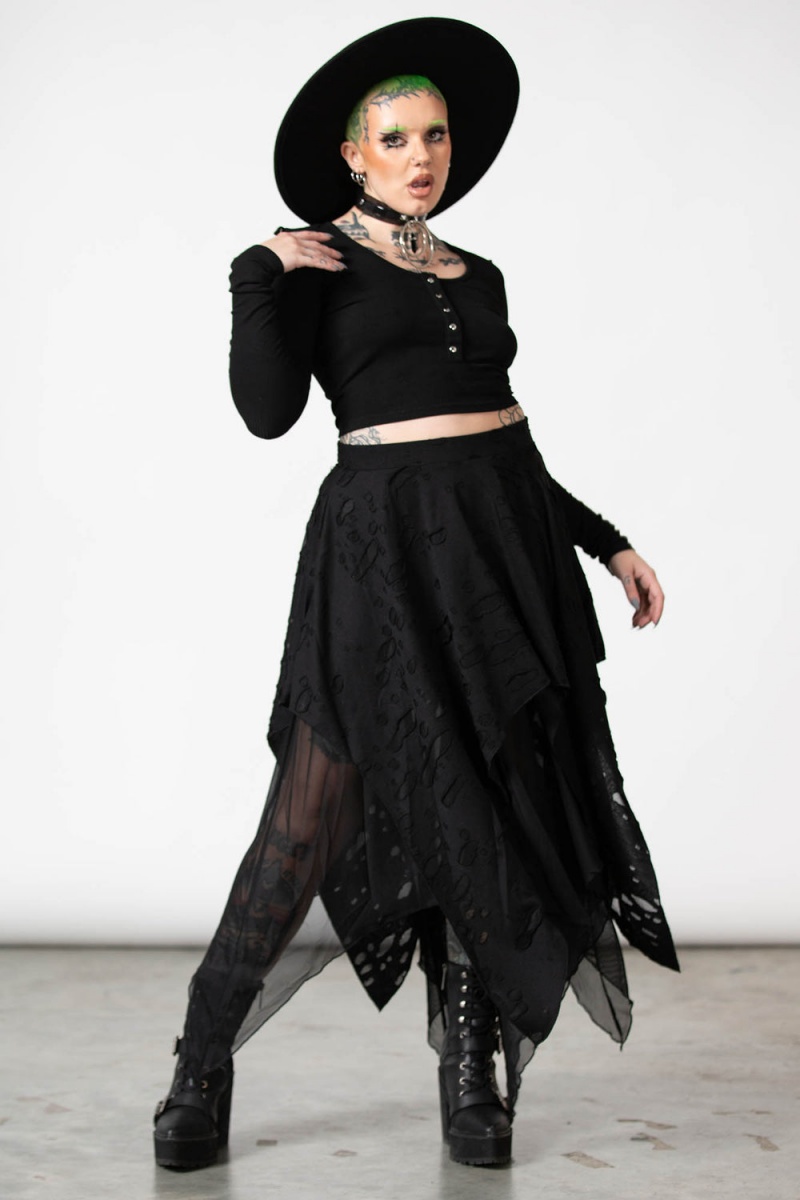 Killstar Death Valley Skirt Negros | 72564-NDKM