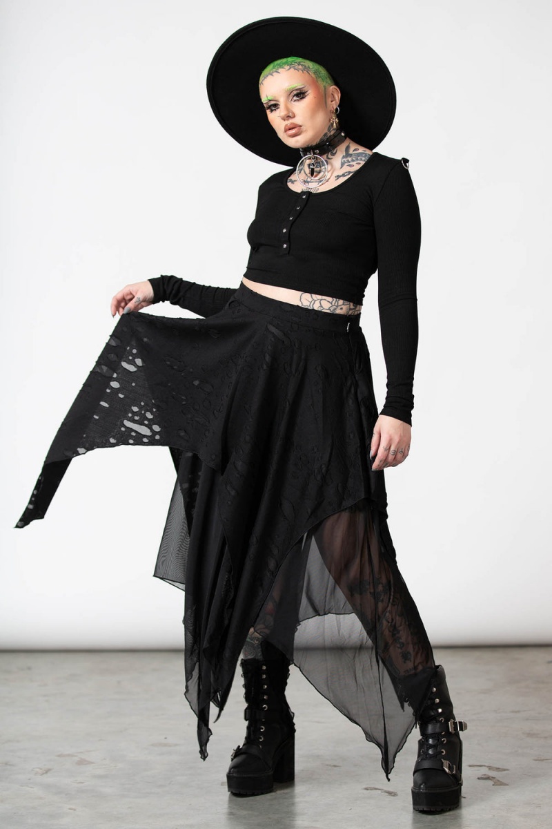 Killstar Death Valley Skirt Negros | 72564-NDKM
