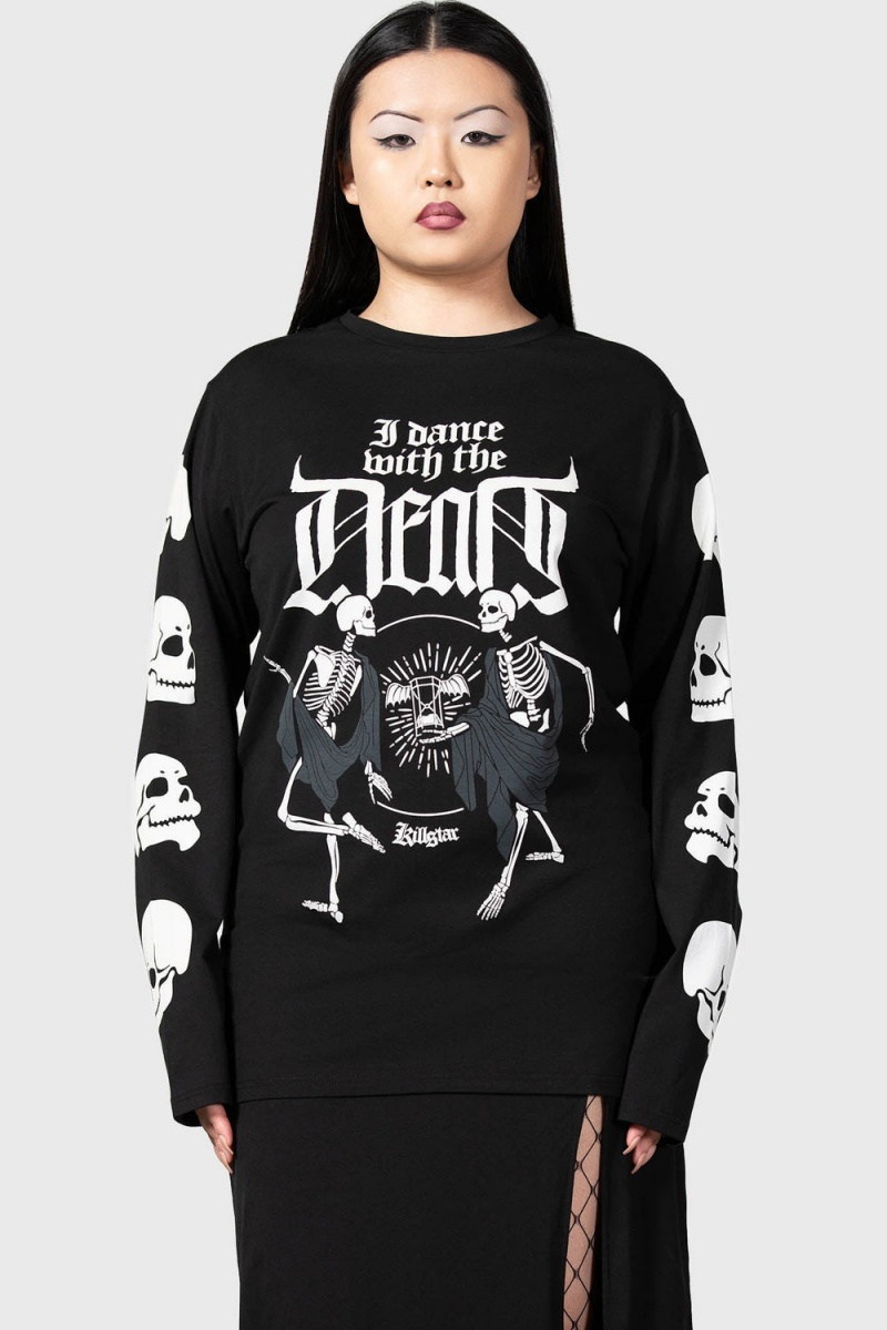 Killstar Deathdanse Long Sleeve Top Negros | 38269-PWRK