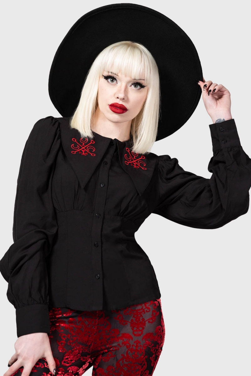 Killstar Decerabia Shirt Negros | 78410-HREW