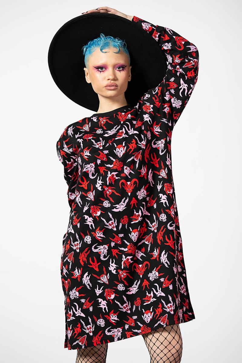 Killstar Demoniac Long Sleeve Top Negros | 02897-KWSH