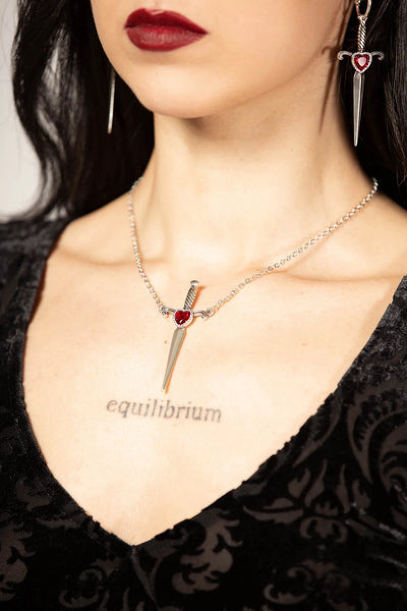 Killstar Desolate Necklace Plateados | 83650-AEOY