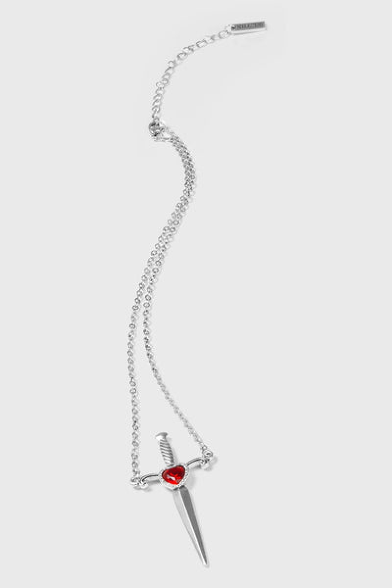 Killstar Desolate Necklace Plateados | 83650-AEOY