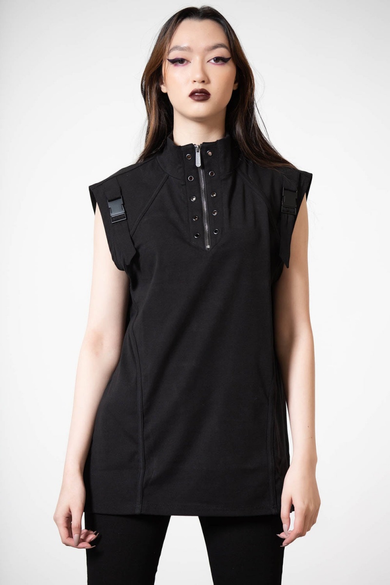 Killstar Deux Ex Sin Manga Top Negros | 69804-QCDW