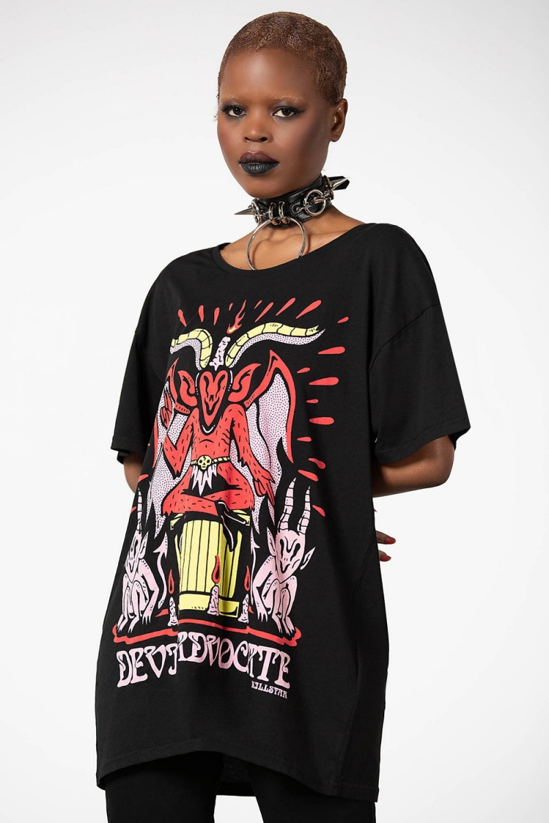 Killstar Devil Incarnate Relaxed Top Negros | 38756-LQNU