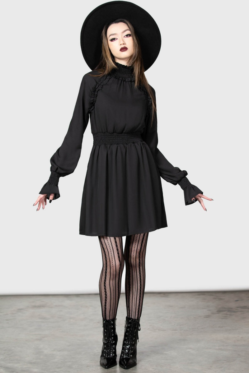 Killstar Devil's Delights Vestido Negros | 58941-EYQM