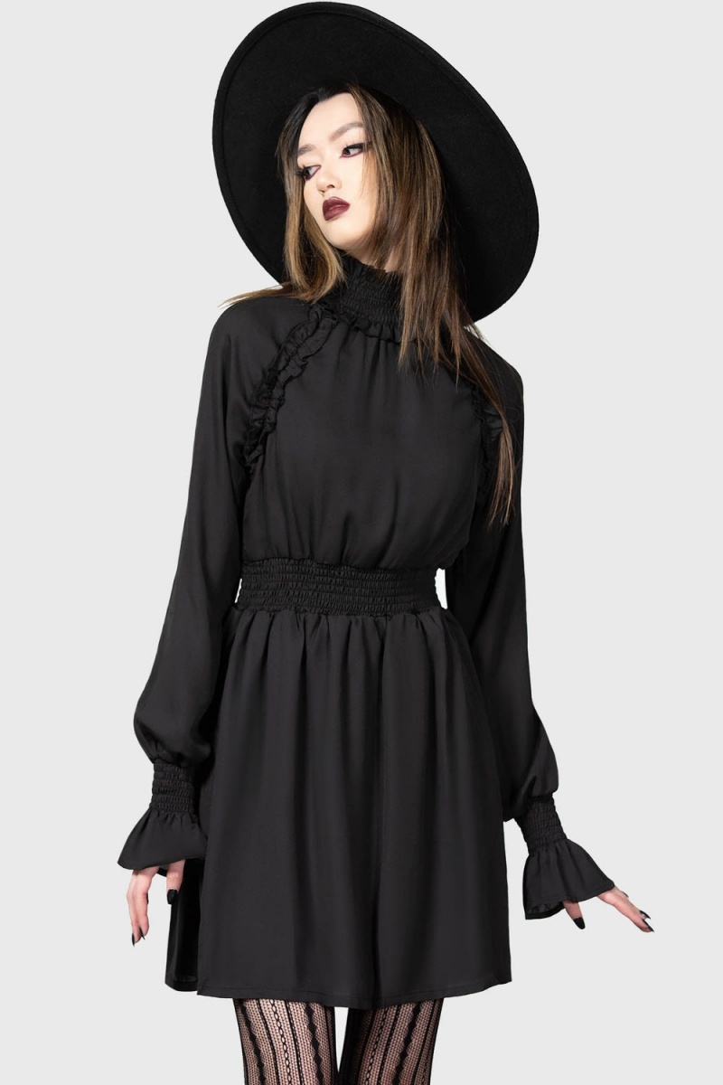 Killstar Devil\'s Delights Vestido Negros | 58941-EYQM