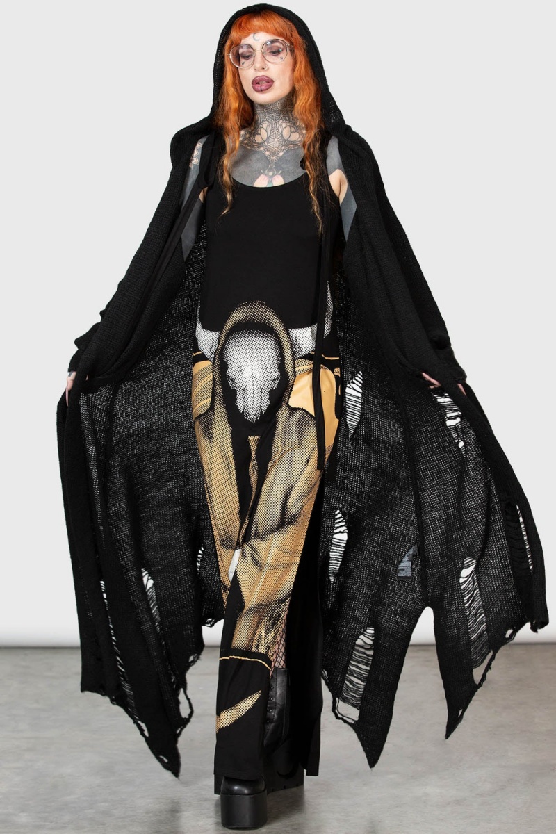 Killstar Dismay Maxi Vestido Negros | 91354-AMUO