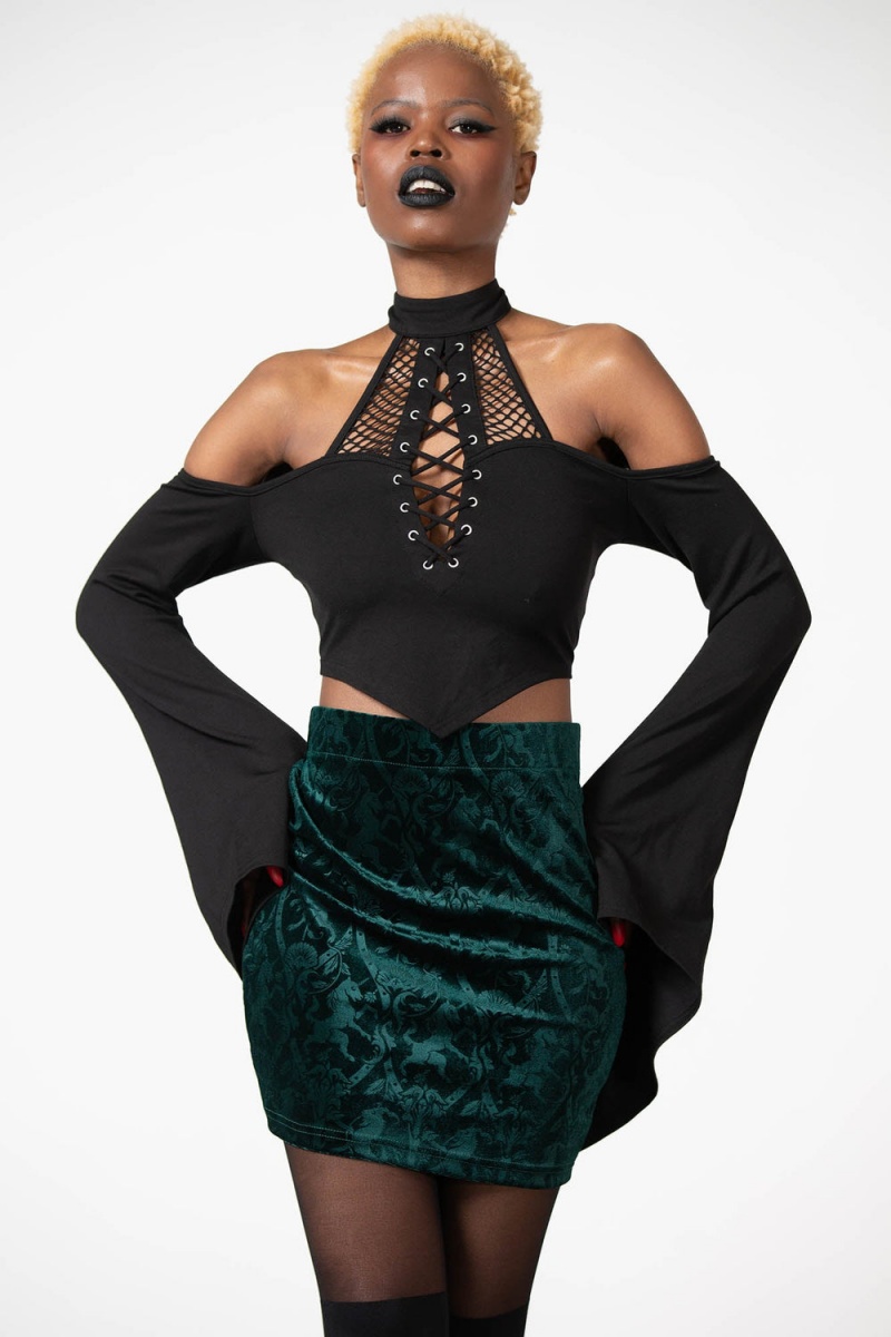 Killstar Doom Duchess Skirt [EMERALD] Verdes | 23985-CBOX