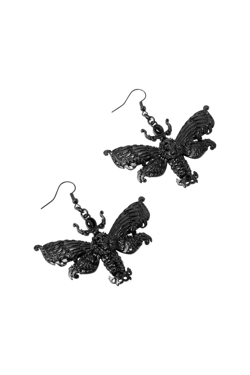 Killstar Drawn 2 Light Earrings [B] Negros | 48590-DWIH
