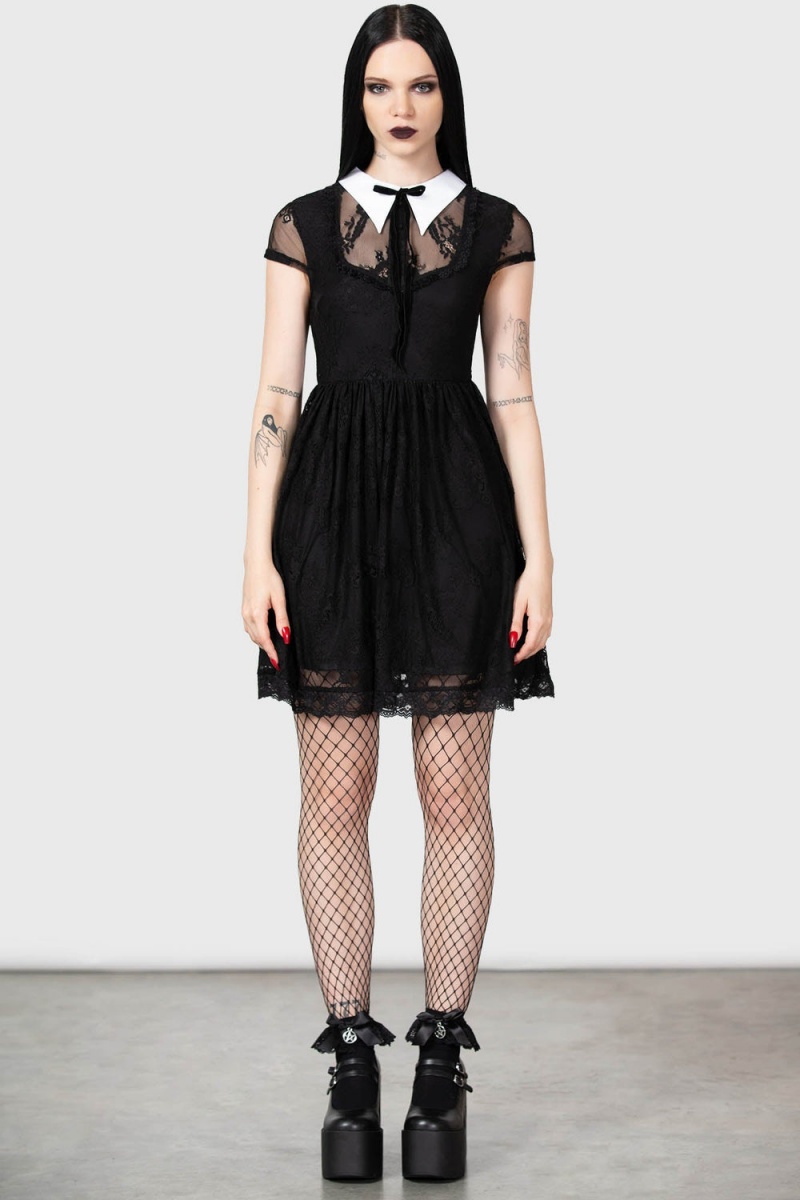 Killstar Dreadful Babydoll Vestido Negros | 15962-WBFU