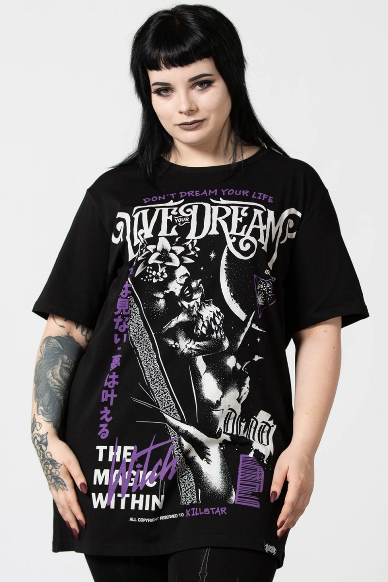 Killstar Dream T-Shirt Negros | 81276-VSDH