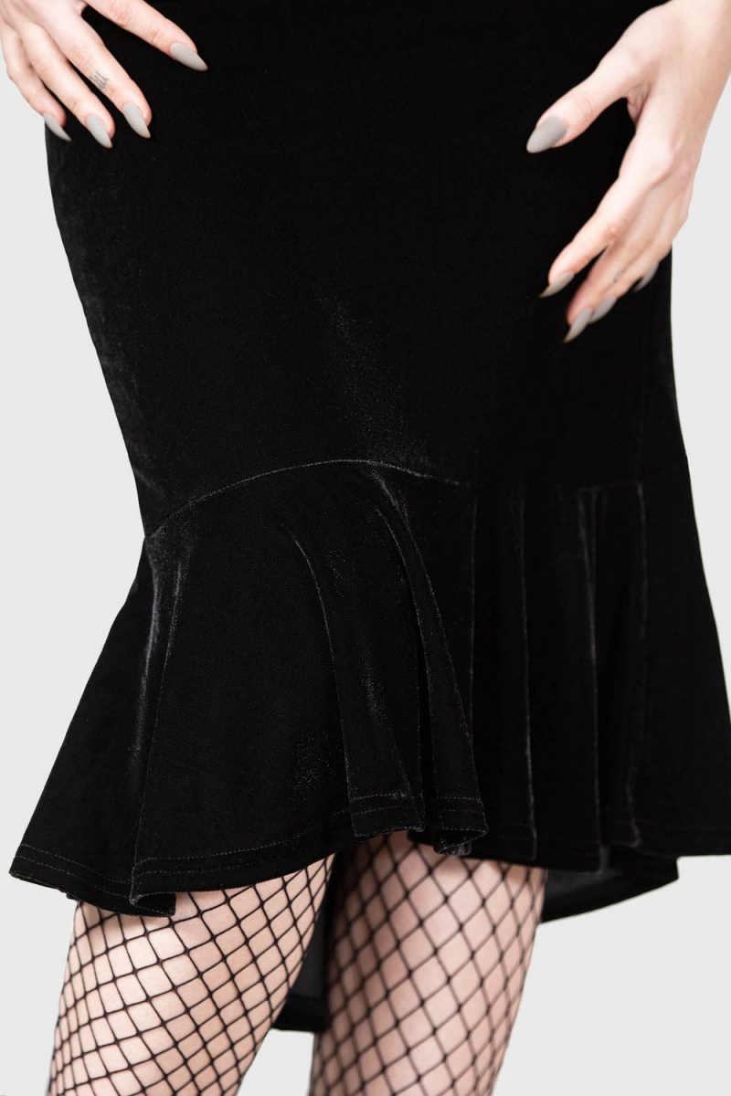 Killstar Drusilla Midi Skirt Negros | 21794-PWDK