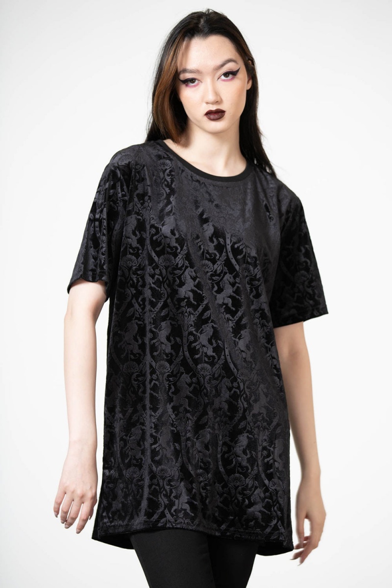 Killstar Dungeon T-Shirt Negros | 29348-TQMO