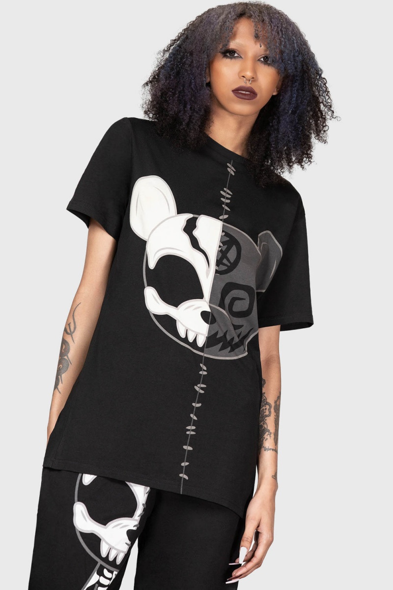 Killstar Duplexity: Relic T-Shirt Negros | 61475-QPYV