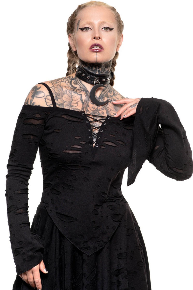 Killstar Dust Devil Top Negros | 46315-RXOY