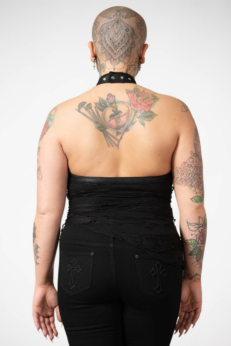 Killstar Dystopian Halter Top Negros | 38219-HMSD