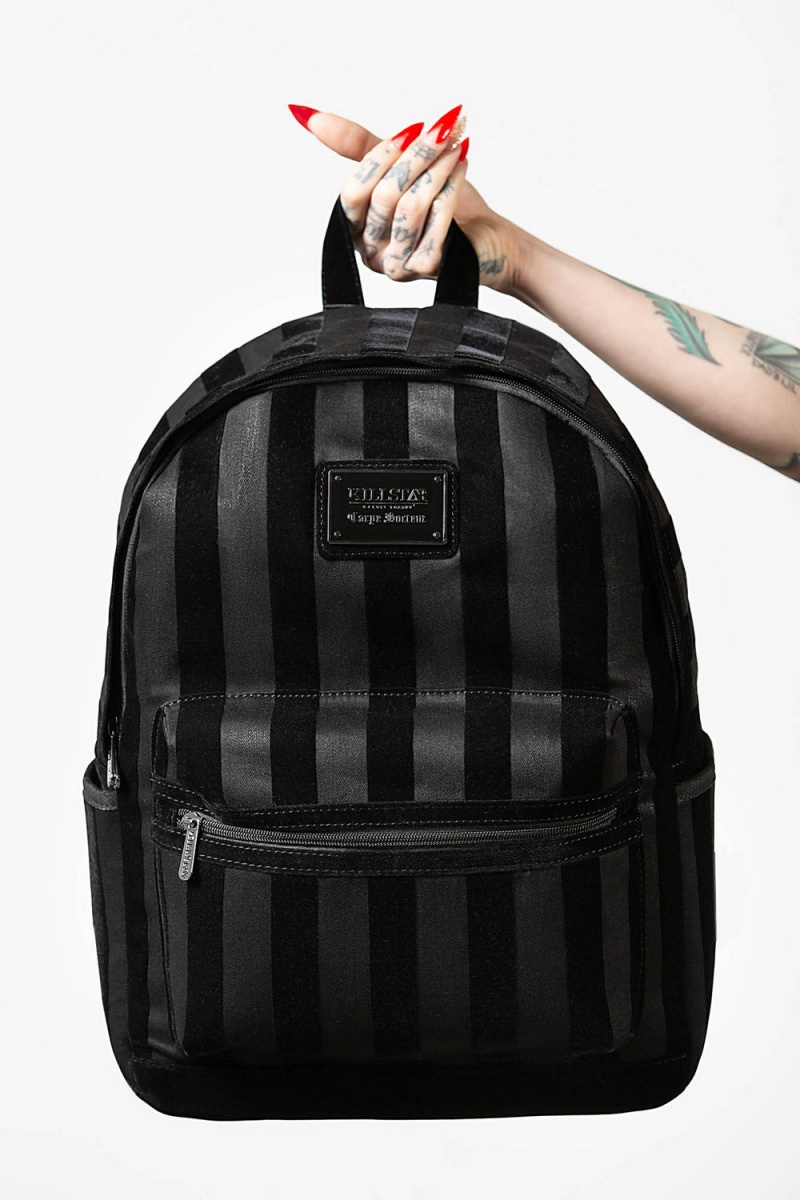 Killstar Earn Your Stripes Backpack Negros | 96041-ICWU