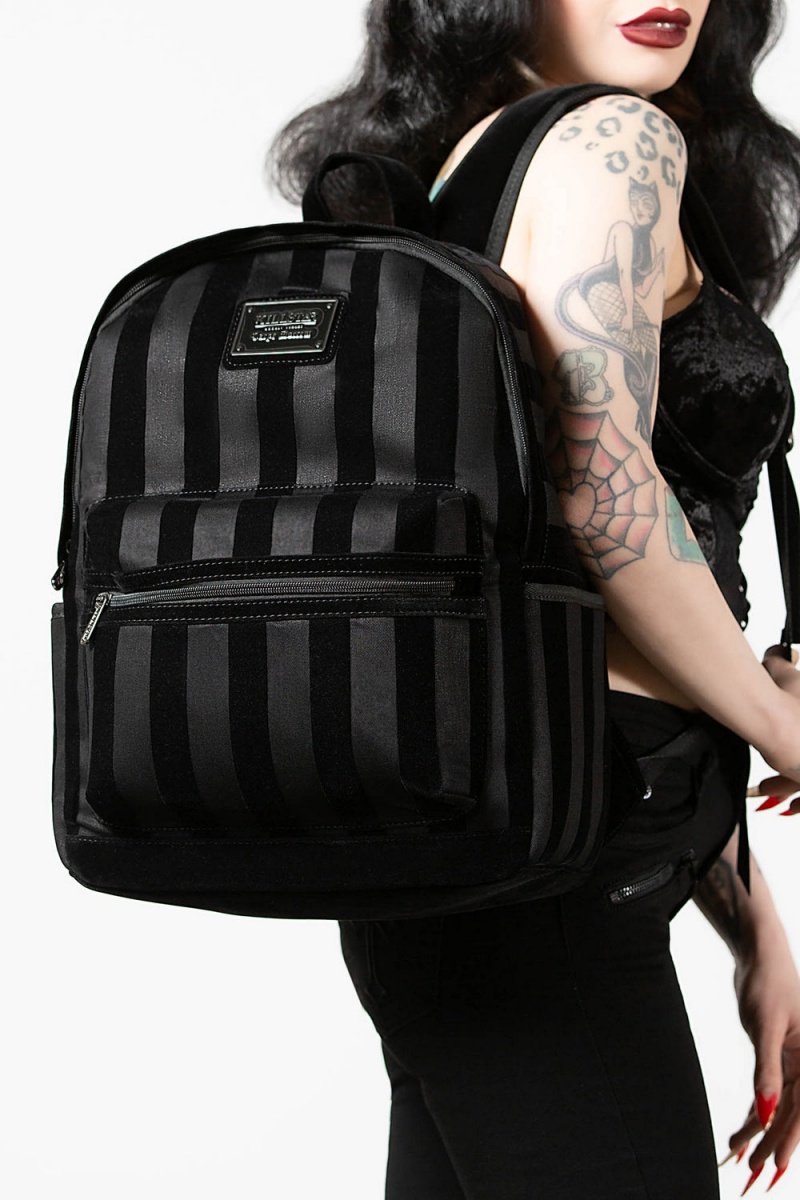 Killstar Earn Your Stripes Backpack Negros | 96041-ICWU