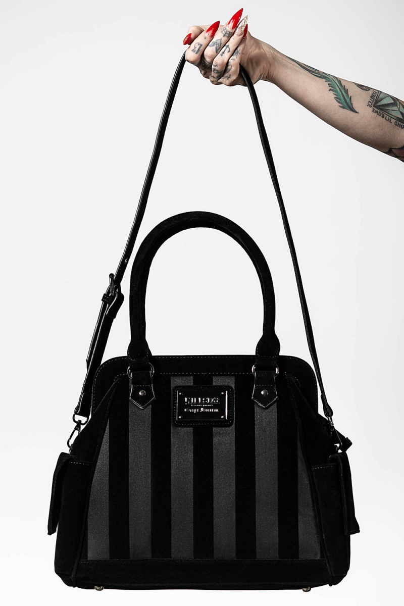Killstar Earn Your Stripes Handbag Negros | 65290-YHMC