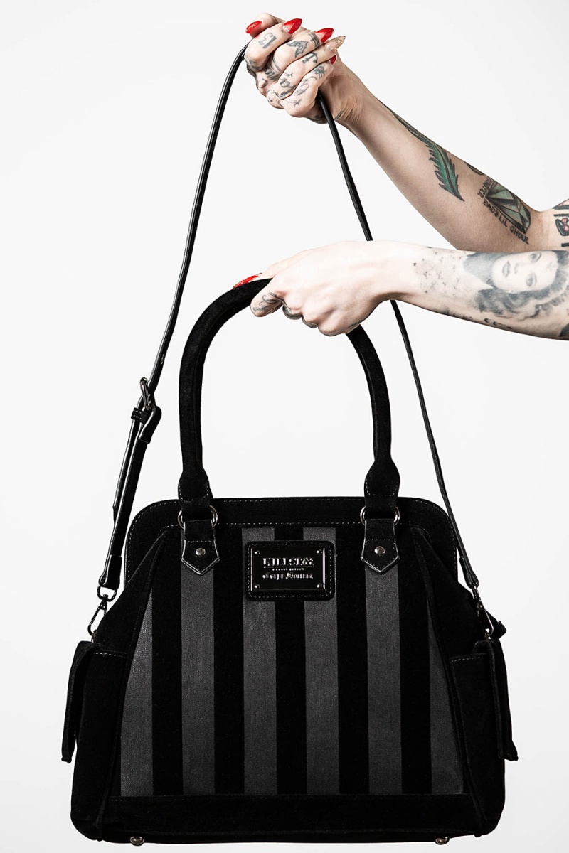 Killstar Earn Your Stripes Handbag Negros | 65290-YHMC