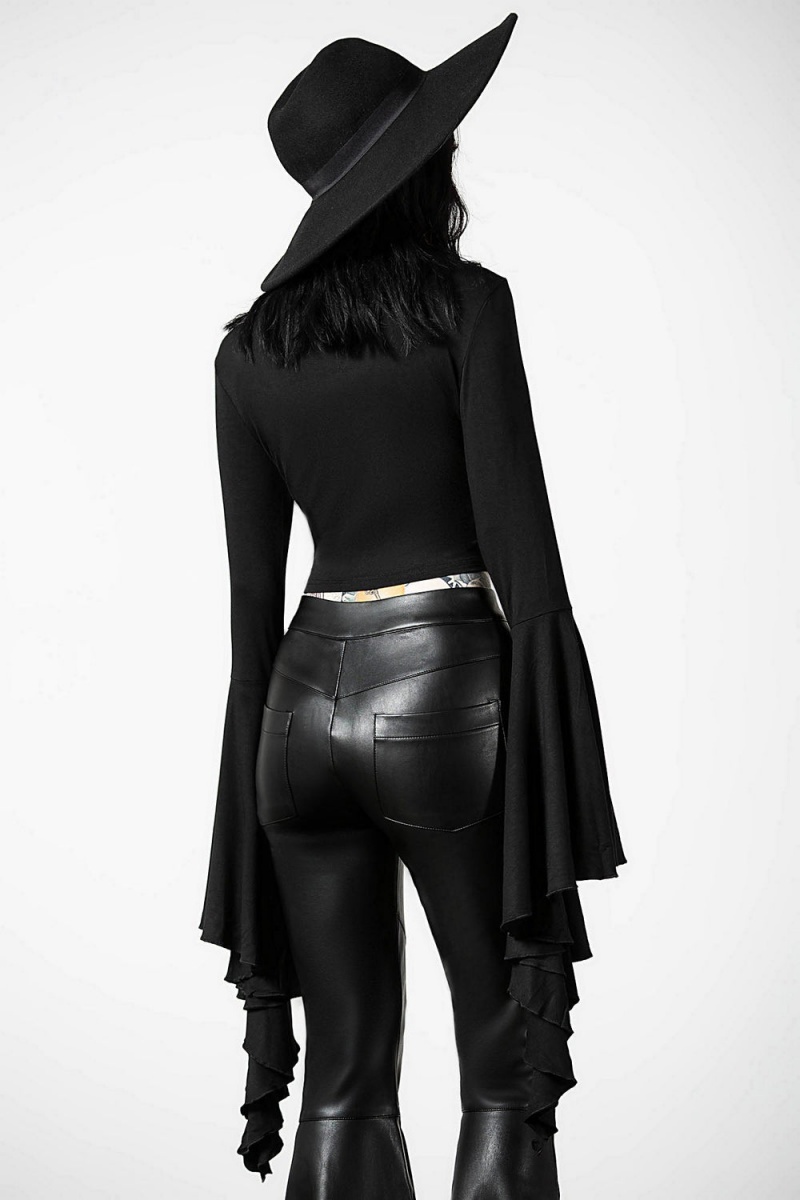 Killstar Elemental Eclipse Crop Top Negros | 42386-EVDC