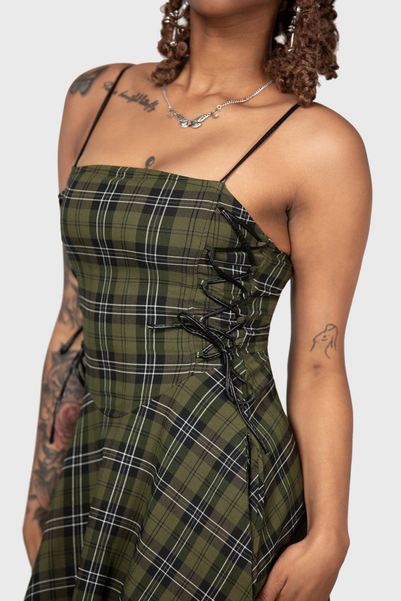 Killstar Elyswyth Vestido Verdes | 26395-SQUT