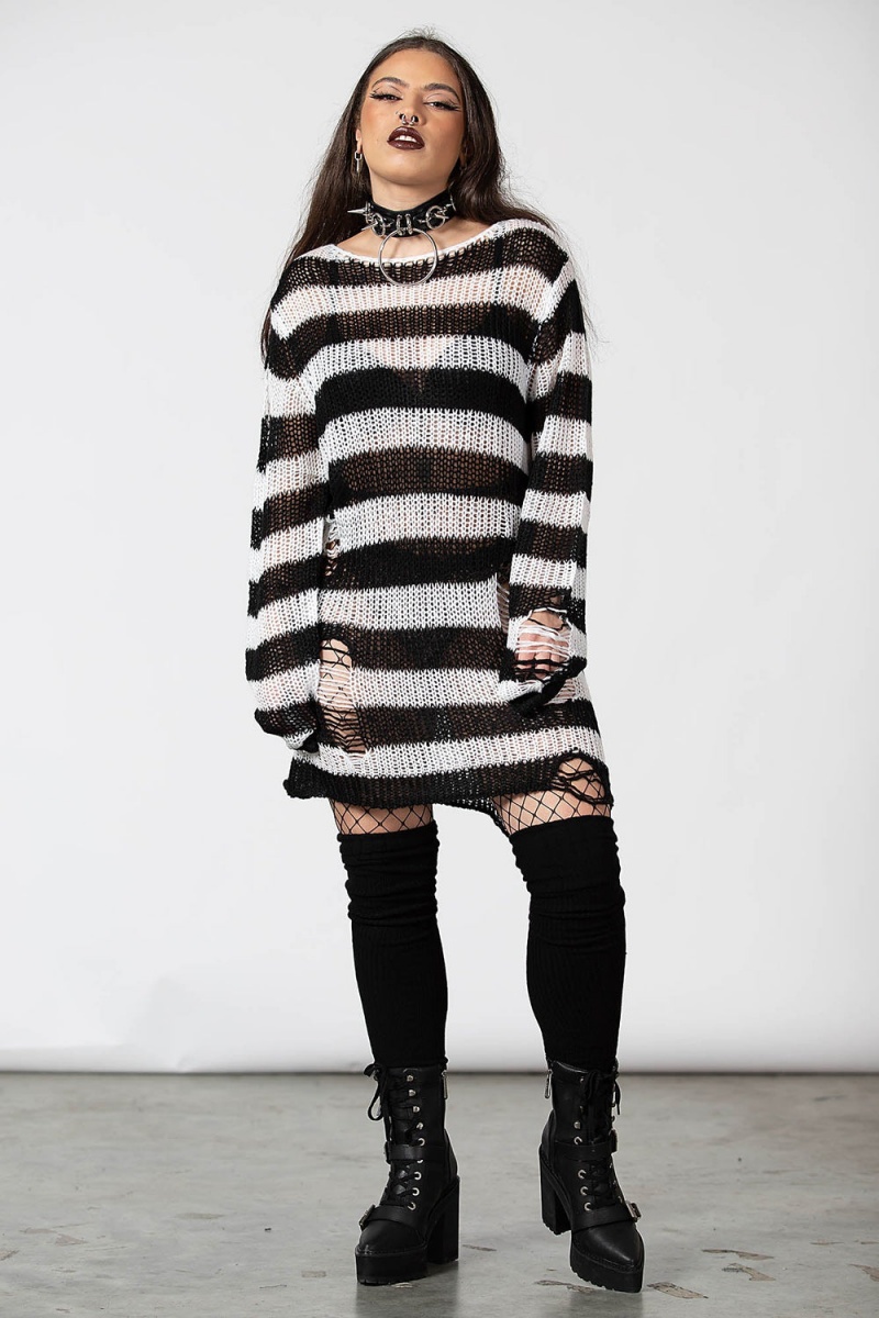 Killstar Emo Knit Sueter Blancos | 21643-SUGI