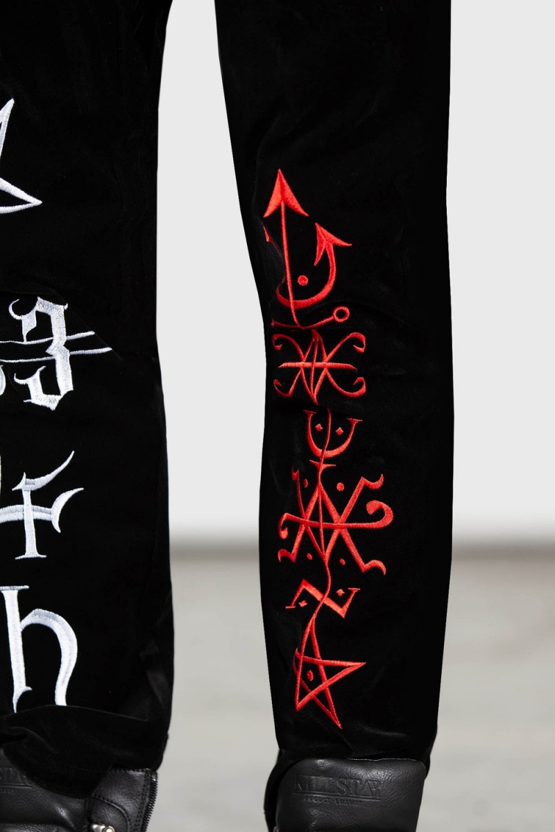 Killstar Enthroned Suit Trousers Negros | 04875-TRKF