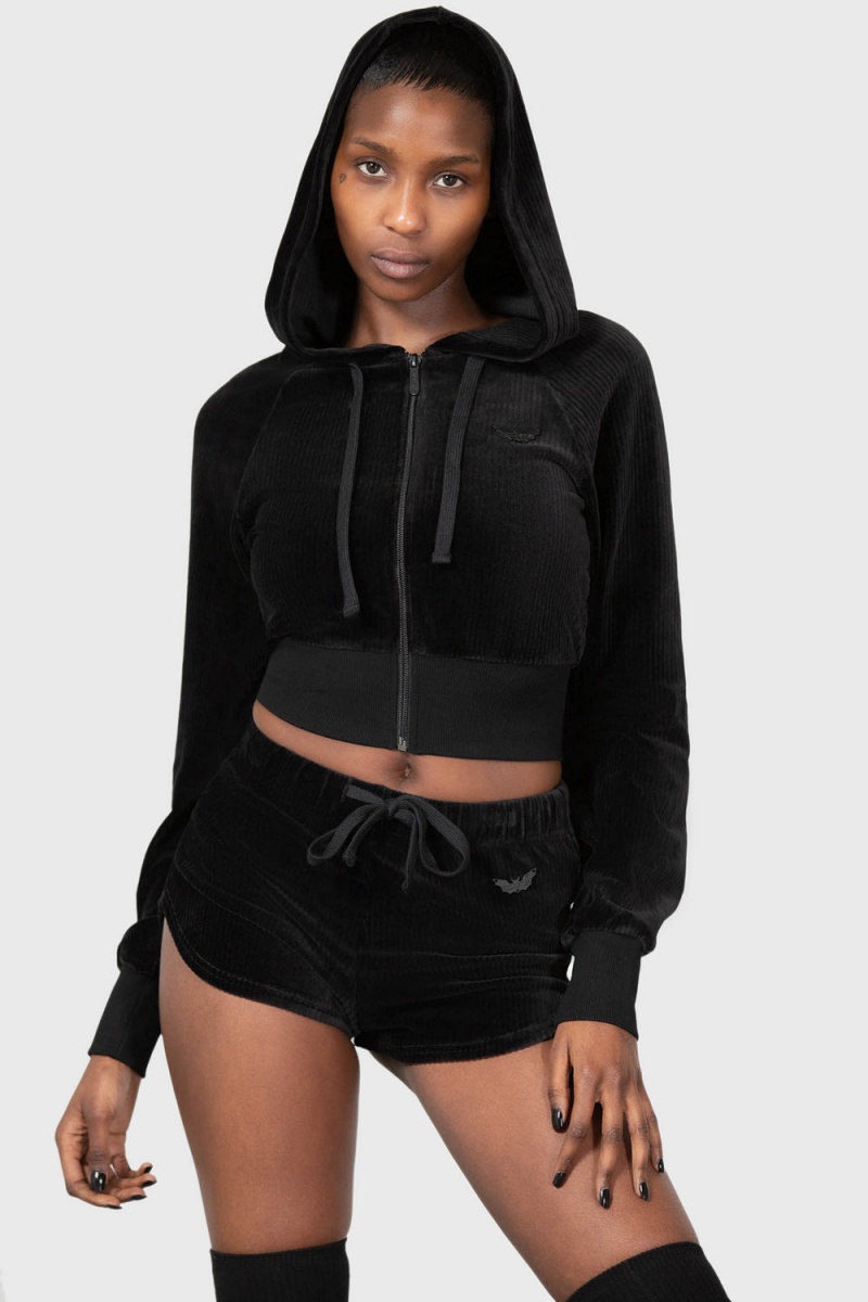 Killstar Eternal Rest Zip Hoodie Negros | 91268-UJWH