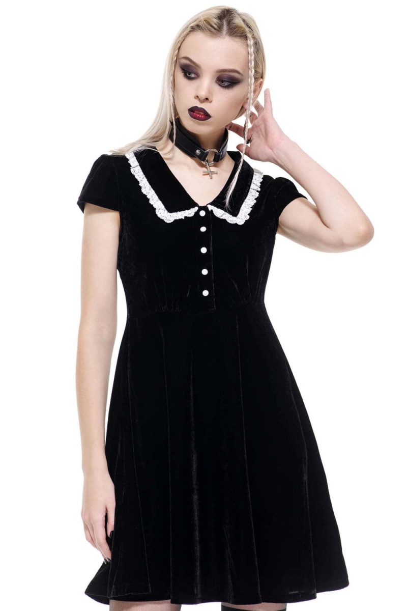 Killstar Every Mourning Collar Vestido [B] Negros | 13786-CPDU
