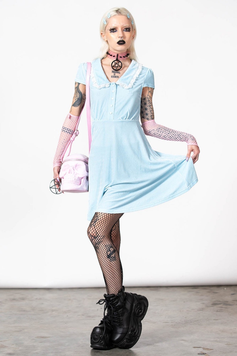 Killstar Every Mourning Collar Vestido [PASTEL BLUE] Azules | 21973-HURE