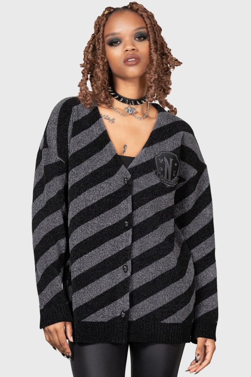 Killstar Everyone's Weird Oversized Cardigan Negros | 16794-XZAW
